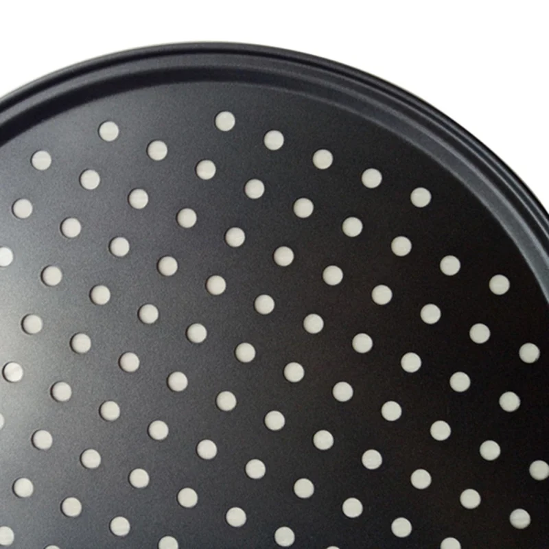 4 Size Carbon Steel Non-stick Pizza Baking Pan Mesh Tray Plate Round Deep Dish Pizza Pan Tray Mould Bakeware Baking Tool
