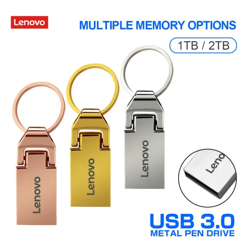 Lenovo Flash Drives 2Tb Usb3.0 Mini Metal Pendrive 1Tb Usb C Stick Unità Portatile Memoria Impermeabile Dispositivo Usb 128Gb