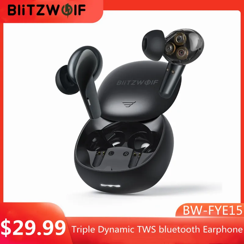  [triple Dynamic] Blitzwolf Bw-fye15 Headphone Tws Bluetooth-compatible Earphone Hifi Stereo Bass Low Latency Smart Touch Hd Call - Earphones & Headphones - AliExpress 