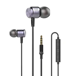 EARDECO Bass Wired Headphones with Metal Stereo Sound (Purple 3.5mm)