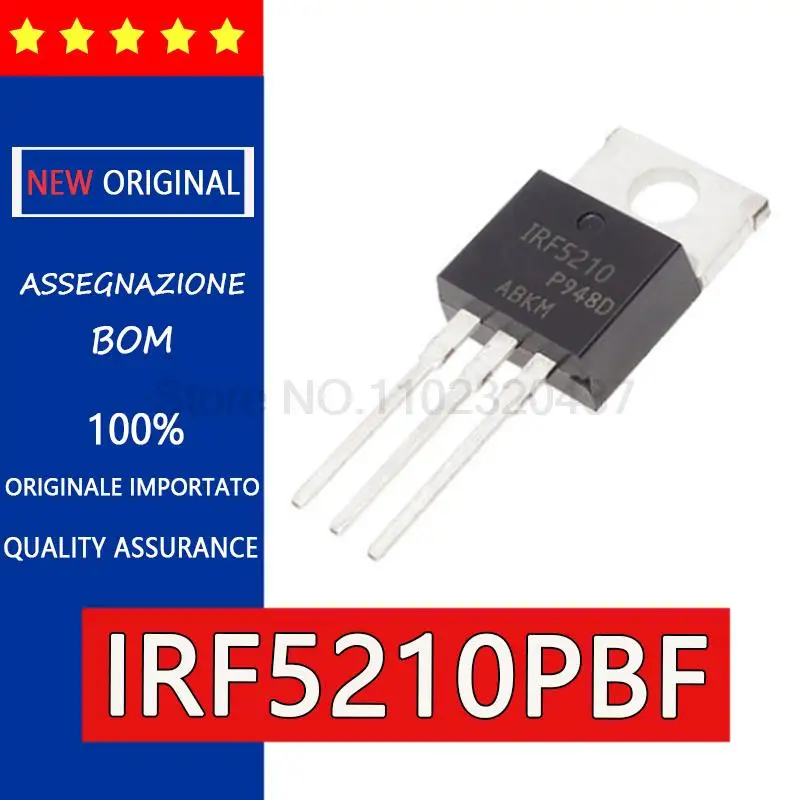 

Новый и оригинальный транзистор IRF5210PBF IRF5210 TO-220 40A/100V MOS