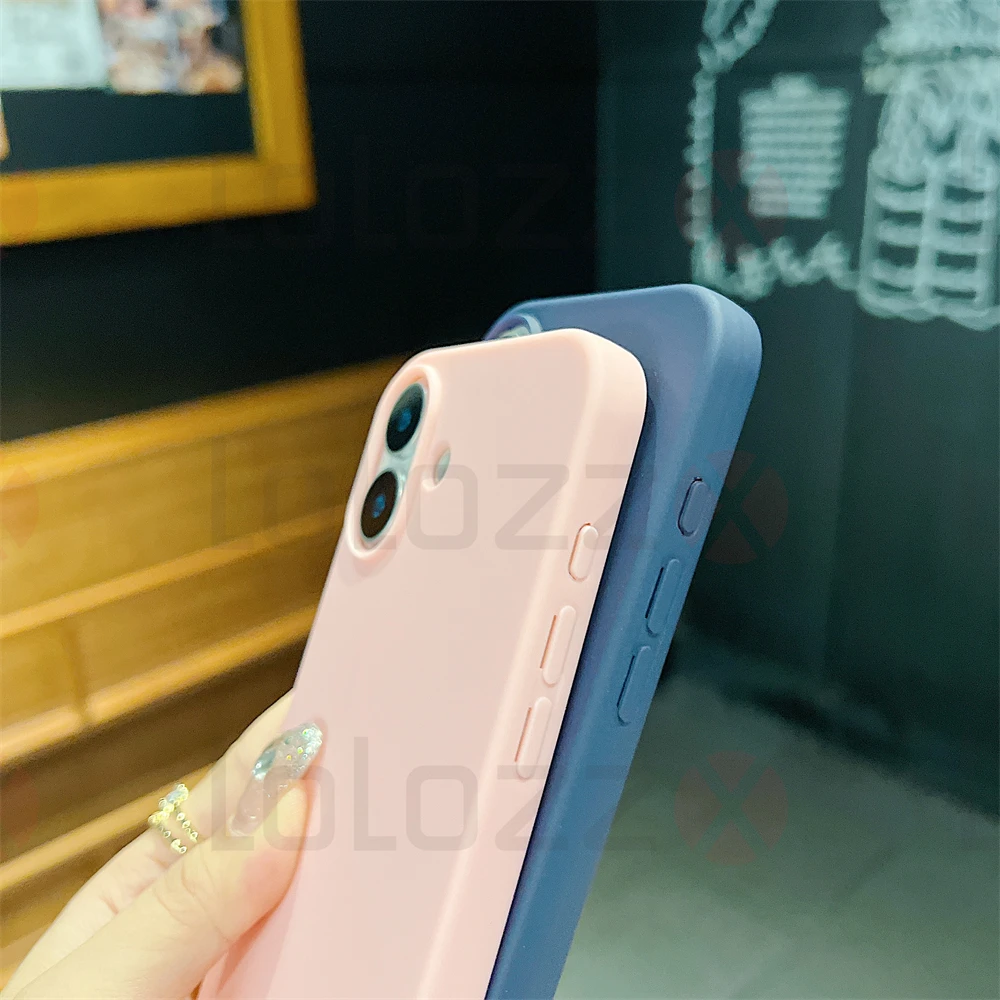 Custodia per telefono in silicone morbido color caramella con tracolla di lusso per iPhone 15 14 13 12 11 16 Pro Max, custodia per bracciale in acrilico_voghion.com