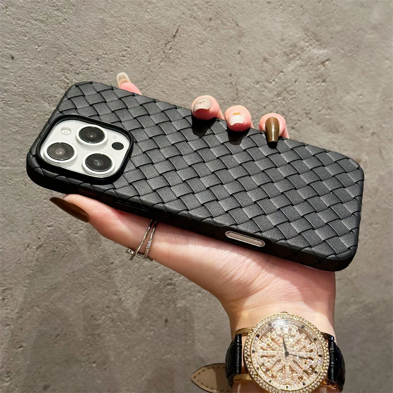Luxury Woven Grid Breathable Mesh Cooling Phone Case - Thin Soft Silicone Cover
