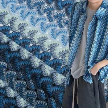 Gradient Mixed Color Knitted Fabric Pure Polyester Warp Knitted Jacquard Hollow Bohemian Style Fashionable Fabrics By Yard 1