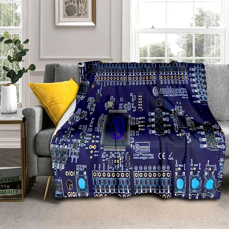 Flannel Throw Blanket King Queen Size for Living Room Sofa Couch Blanket Super Soft Lightweight Warm Electronic Component Fleece