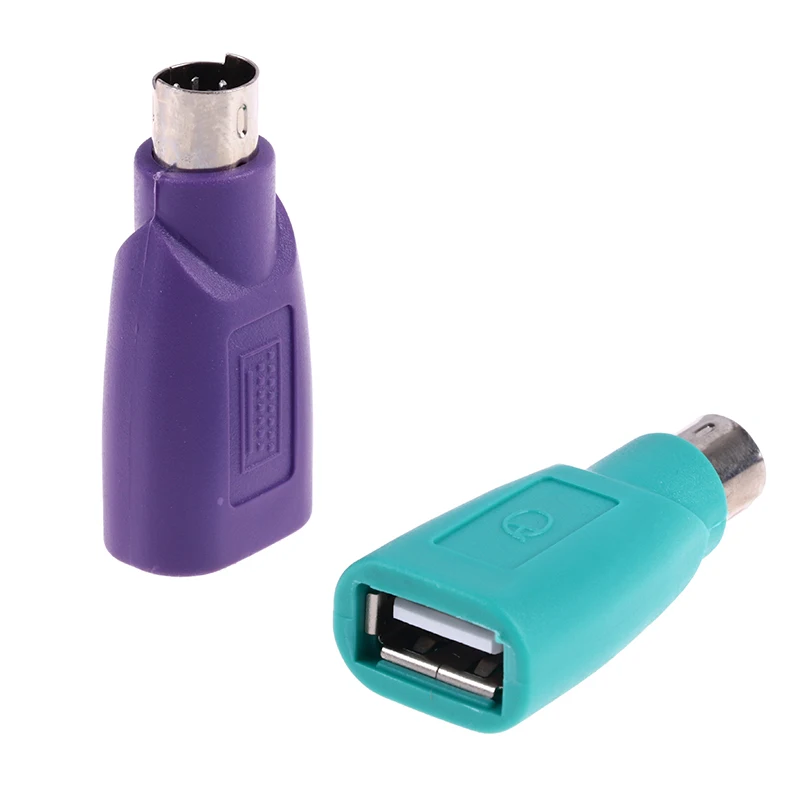 High Quality Purple +Green Converter Keyboard Mouse PS2 PS/2 To USB Adapter Converter For Usb Keyboard Mouse Accessories