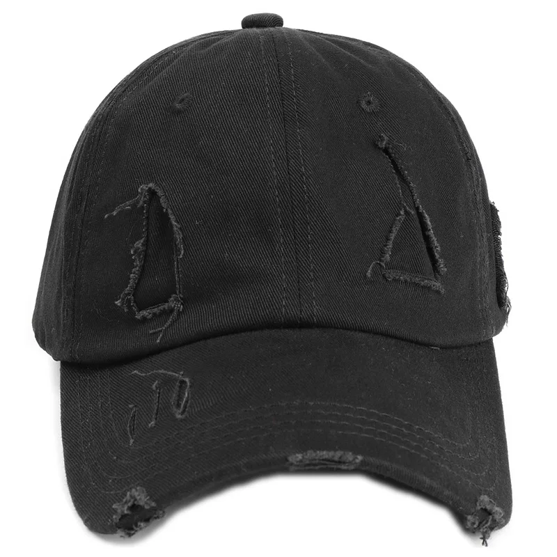 Trendy Streetwear Hip Hop Worn Hole Face Cap For Women Men Orange Purple Letter Summer Snapback Cap 6