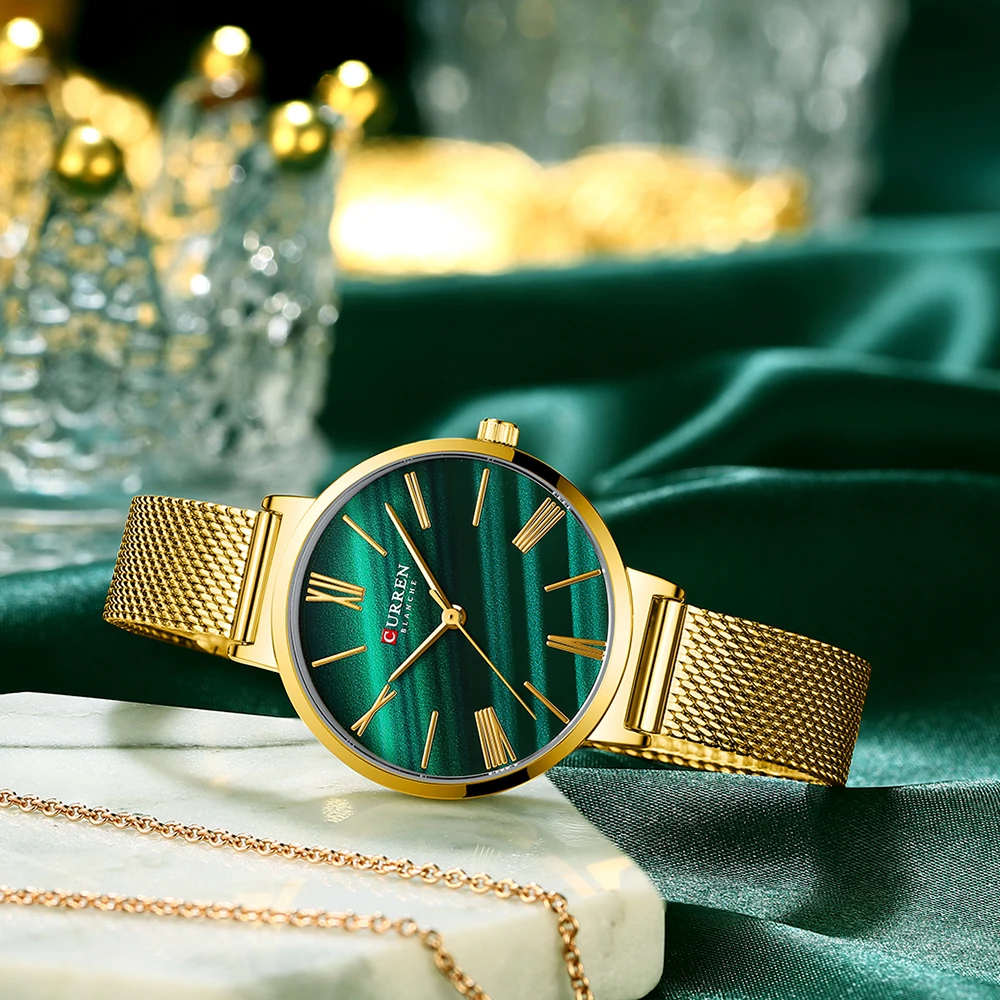 Ultra-Thin Quartz Ladies' Watch with Waterproof Leather Strap