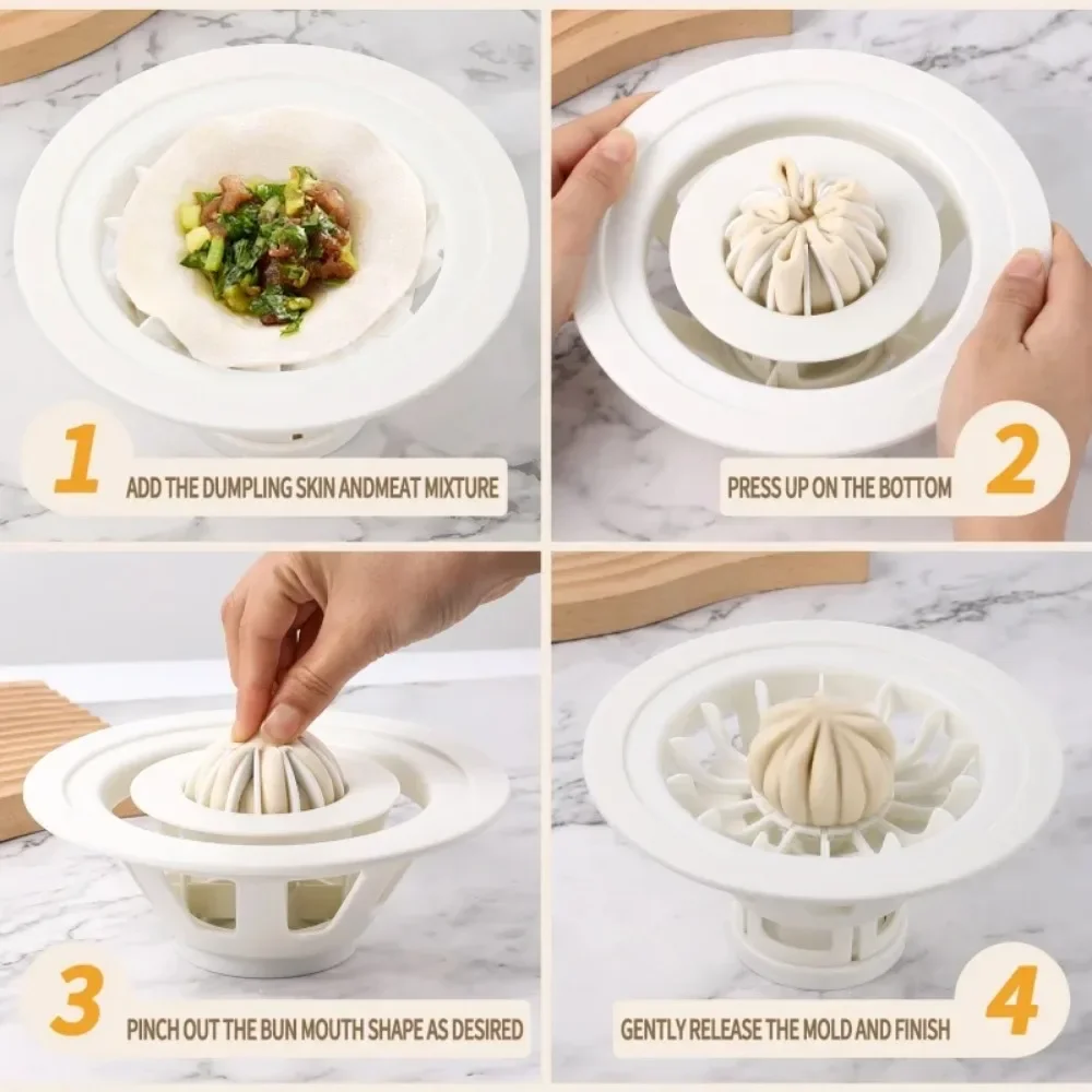 Flower Shaped Baozi Making Mould Convenient Fast Easy Fall Homemade Dumpling Bao Siu Mai Machine for DIY Kitchen Steamed Mold