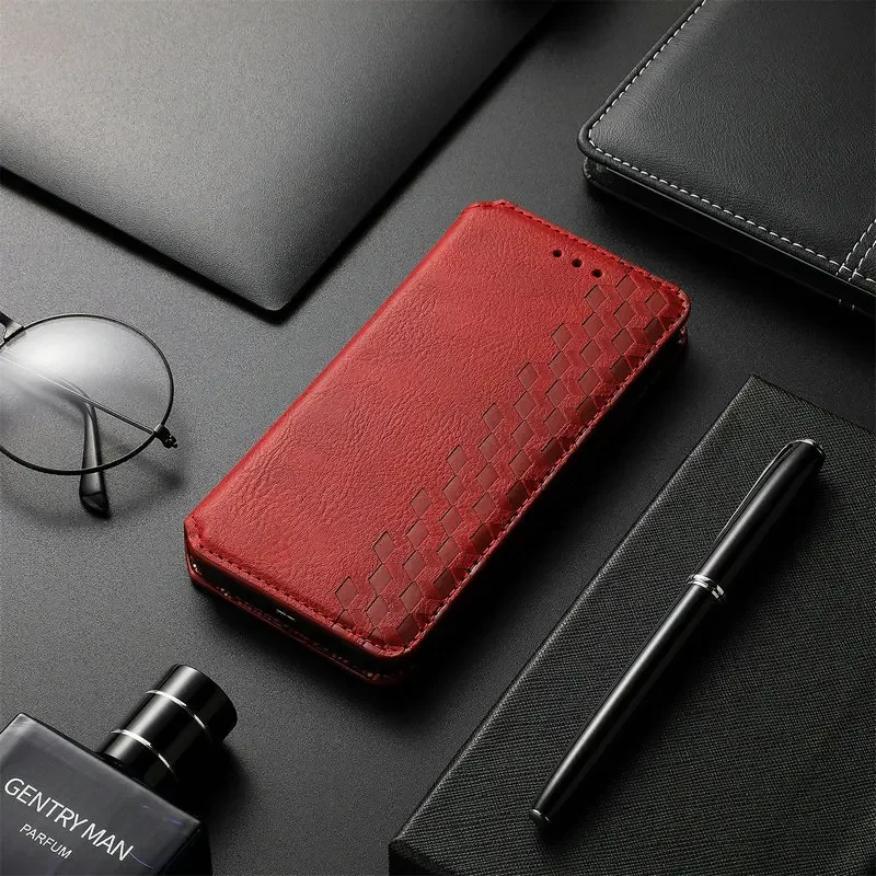 Luxury Magnet Leather Texture Wallet Case Flip Cover