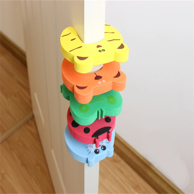 5pcs/lot Silicone Doorways Gates Decorative Door Stopper Baby Safety Care Cartoon Animal Jammer Kid Children Protection