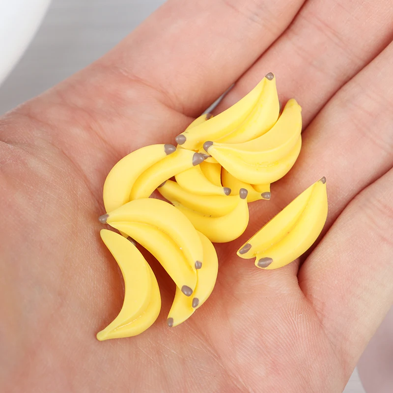 10Pcs 1:12 Dollhouse Miniature Resin Artificial Fake Miniature Food Fruit Banana Play DollHouse Toy Decorative Craft 2