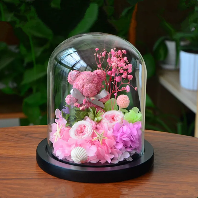 25*30cm Transparent Glass Dome Vase Home Deocration Diameter=25cm Height=30cm Different Base Cover DIY Gift Promotional Goods 3