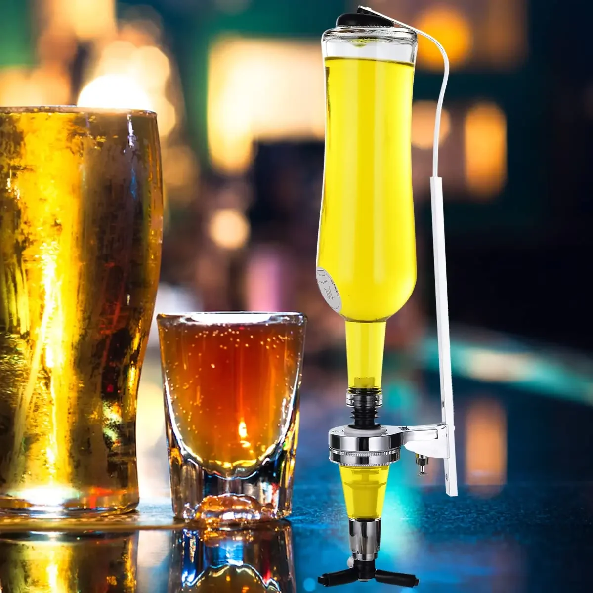 Wall-Mounted 1 Bottle Liquor Dispenser Wine Rack Bar Butler Holder Drinks Alcohol Shot Station Liquor Beverage Whisky Dispenser liquor dispenser