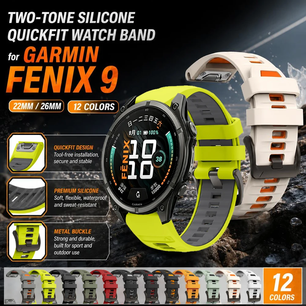 Premium Waterproof Quickfit Silicone Sport Strap - Wear-Resistant and Durable