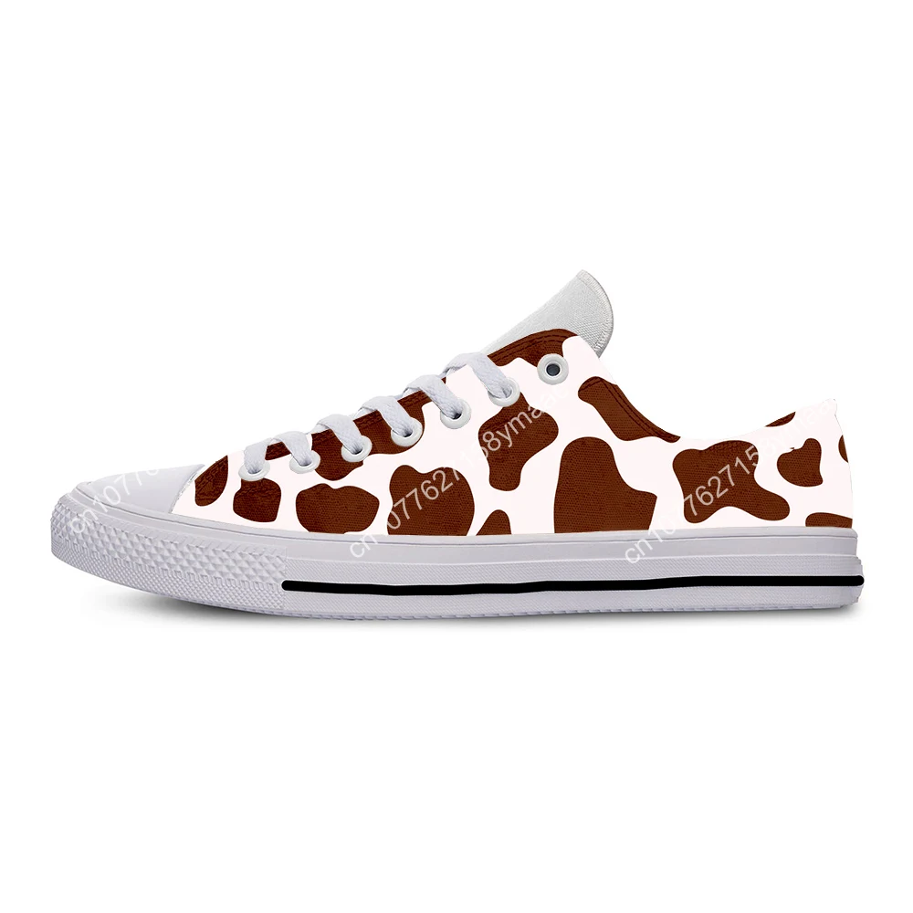 Hot Cool Cow Print Aesthetic Animal Funny Cute Fashion Casual Cloth Shoes Low Top Men Women Female Sneakers Latest Board Shoes