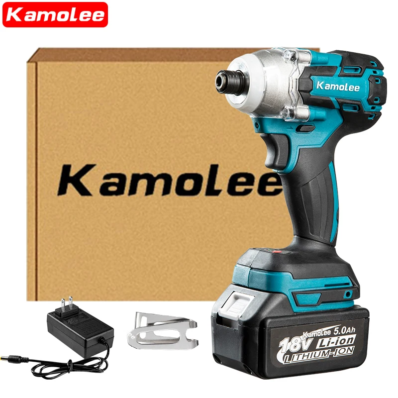 Kamolee Tool 520Nm High Torque Brushless 1/4 Inch Impact Wrench DTW285 (1 Batteries + Carton) engwe m20 electric bike 2 13ah batteries 20 4 0 inch tires 750w brushless motor 45km h max speed front