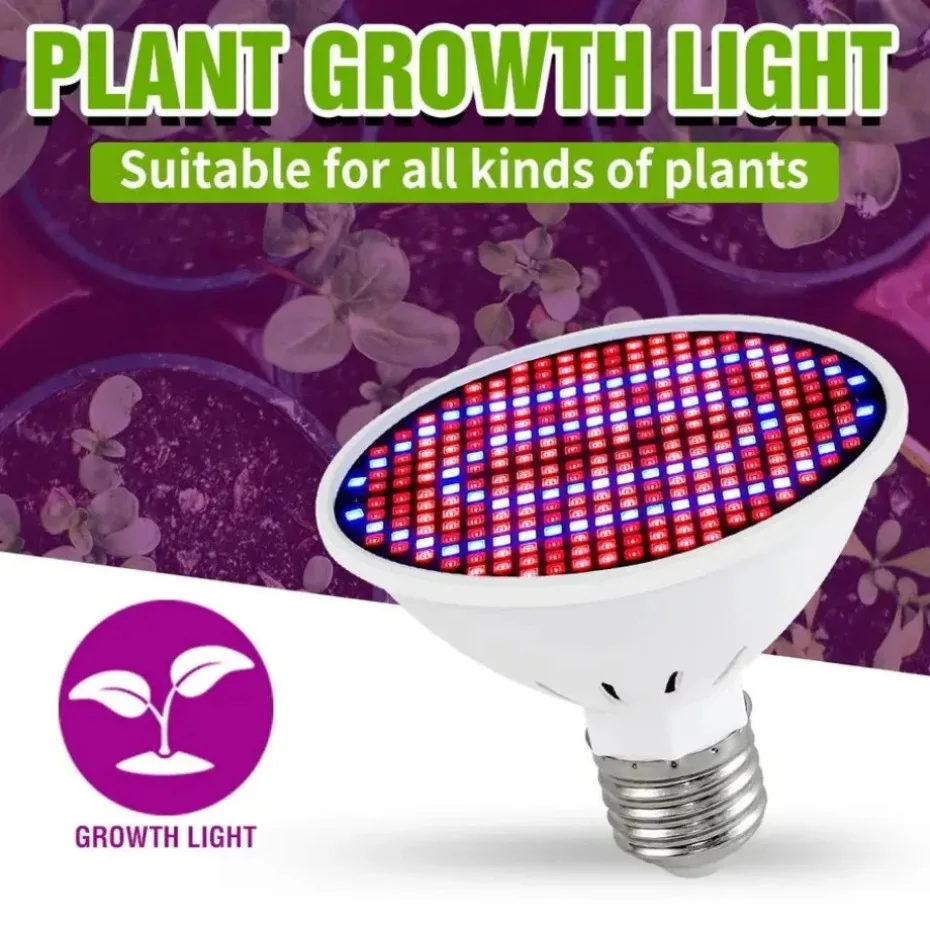 UooKzz LED Grow Light E27 Full Spectrum Phyto Lamp Plant Bulb Growth Light Hydroponics 126 200 300 Led Greenhouse Lamp Grow Tent