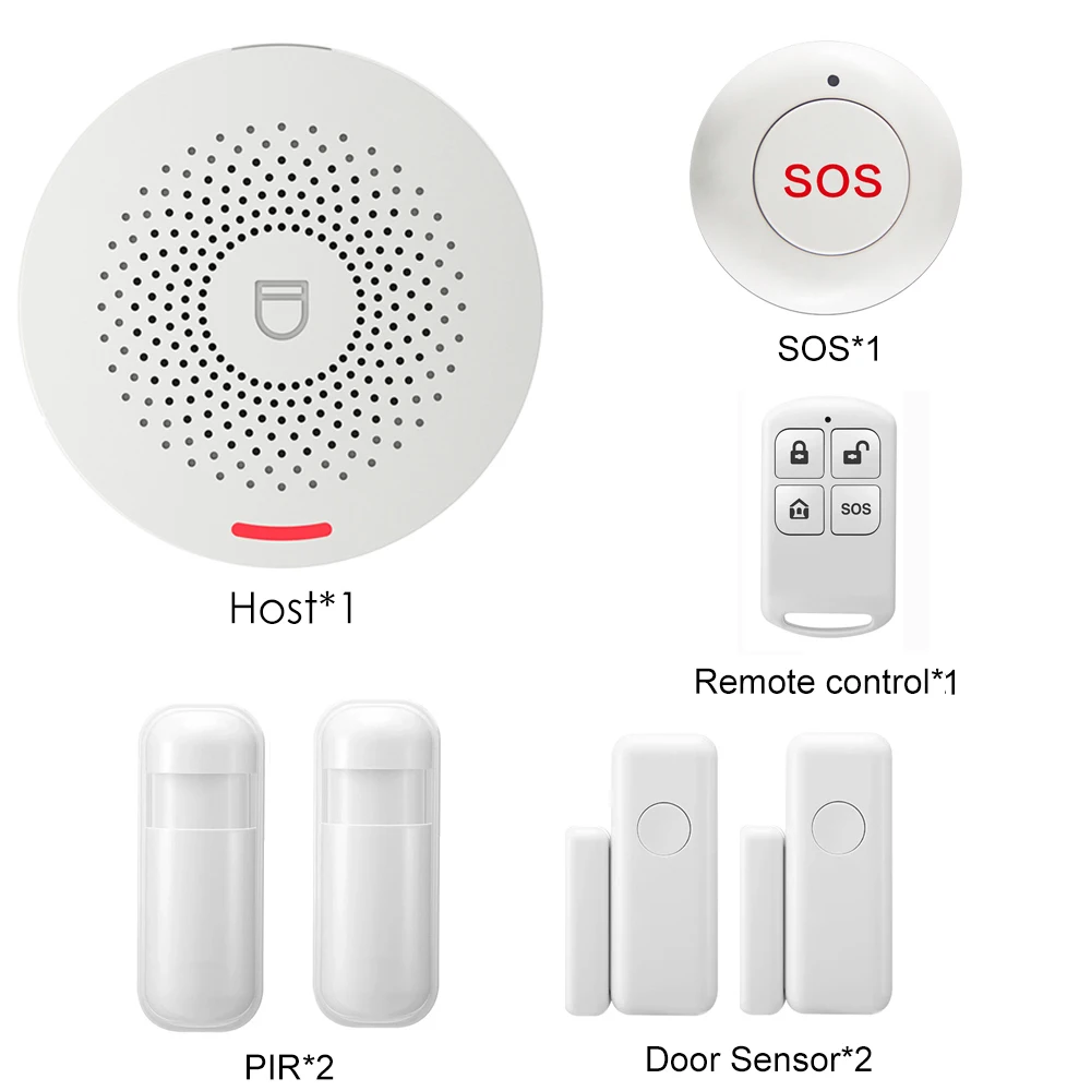 Tuya Smart Home Security Alarm System Hub Kit ,Host with sound function, support Google and Alexa，Smar Life App 