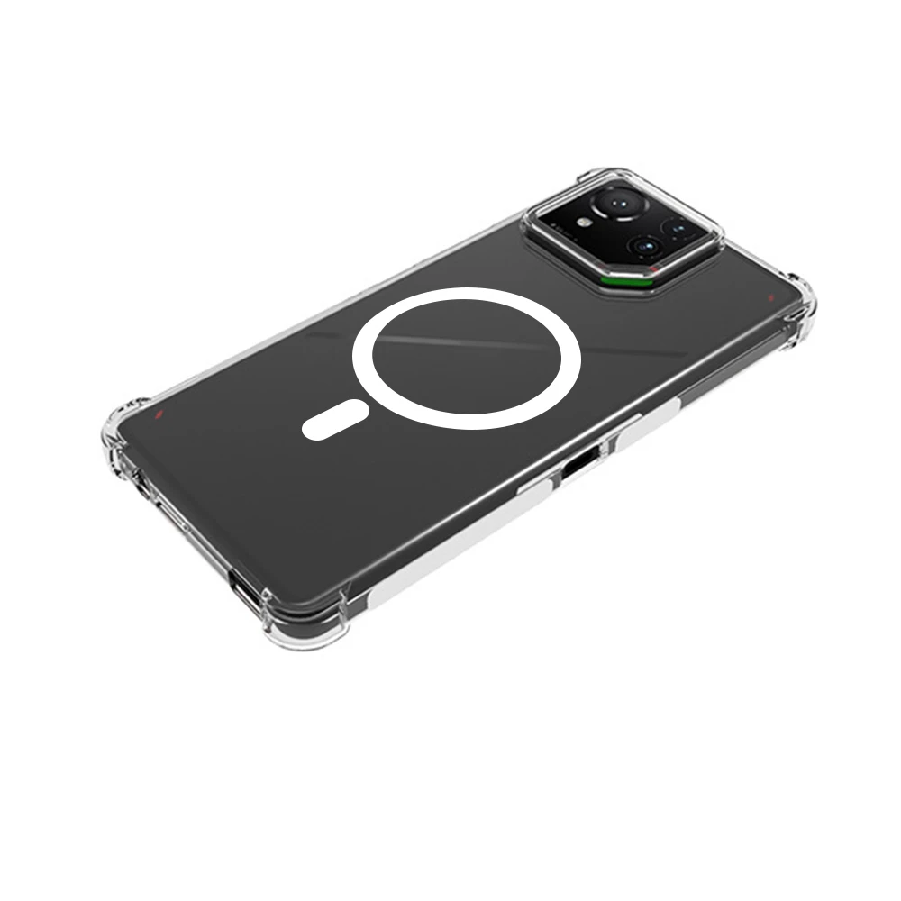 Transparent Shockproof Magnetic Phone Case - Clear TPU Protective Cover