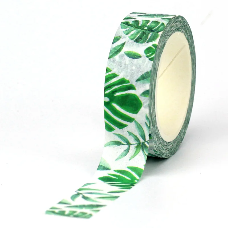 NEW 1PC Decorative Beautiful Floral Leaves Washi Tape Set DIY Scrapbooking Journaling Adhesive Masking Tape Cute Papeleria 5