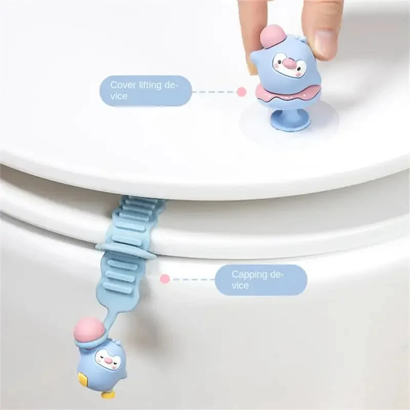 1/2PCS Cartoon Toilet Lid Lifter Animal Shape Toilet Cover Bracelet Sanitary Avoid Touching Toilet Handle Bathroom Accessories