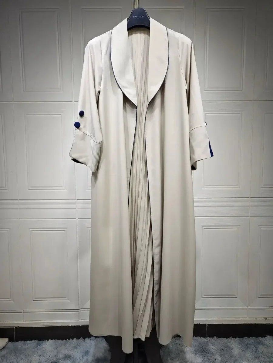 Eid Al-Fitr Muslim Abaya, Women's Party Dress Jarabiya Pleated Abaya Ramadan Morocco Dubai Islamic Abaya Vestibular Abaya 2024