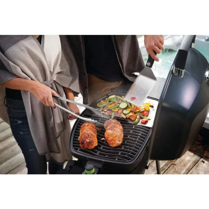 Portable Electric Grill, Black, 1500 Watts, 285 in² (1839 cm²) Cooking Area, Cast Iron Grids, Temperature Gauge 6