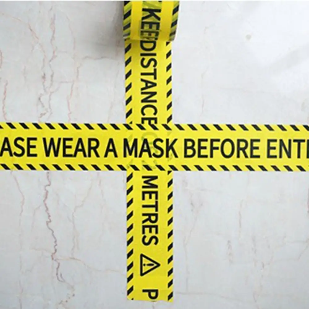Construction Tape Black Character Warning Tape 4.8CM*25M DO NOT ENTER Caution Signs Adhesive Tape Party Decoration Yellow