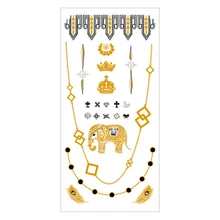 

24 Designs Fashion Metal Bracelet Waterproof Tattoo Sticker Bronzing Tattoo Sticker For Women