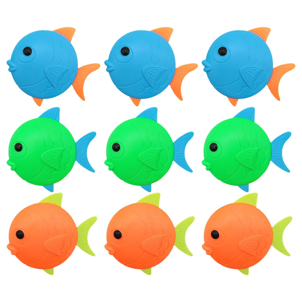 

9 Pcs Pool Swimming Diving Fish Toy Toys for Kids Ages 8-12 Dive Rings Plastic 4-8 Child