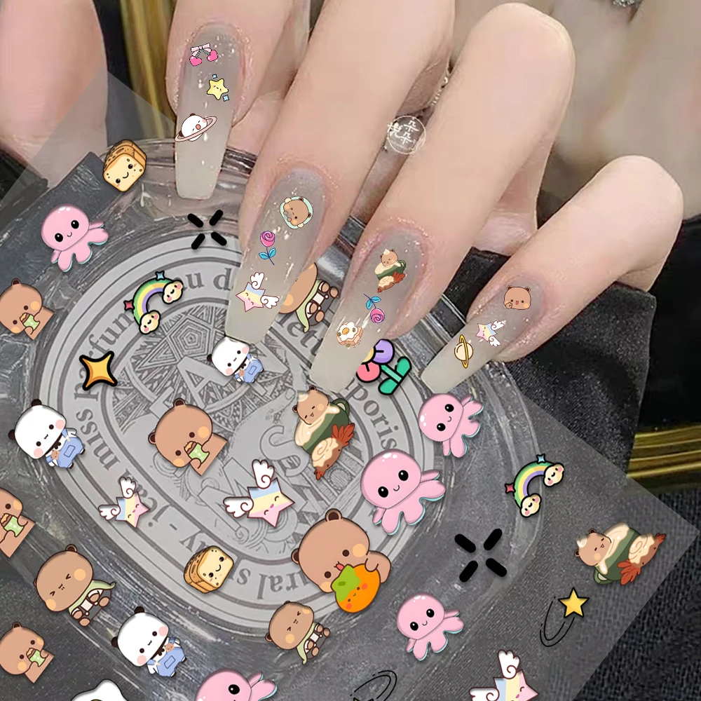 1PCS BUBU DUDU 3D Adhesive Nail Art Sticker Cartoon Nail Art Decal Sticker Parts Manicure 3d stickers cartoon nail stickers