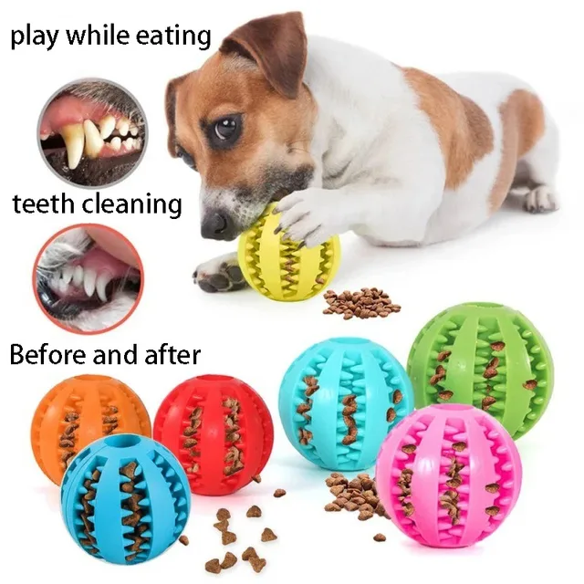 Natural Rubber Pet Dog Toys Dog Chew Toys Tooth Cleaning Treat Ball Extra-tough Interactive Elasticity Ball5cm for Pet Products 3