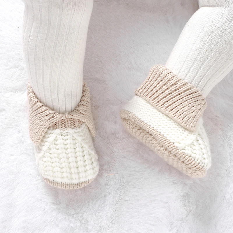 Winter Baby First Walker Handmade Knit Newborn Netural Lightweight Anti-Slip Floor Prewalker for Child Boys Girls Cute Soft Sole 6