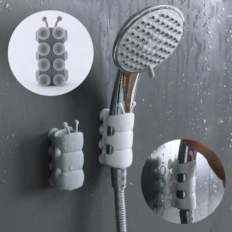 Silicone Shower Head Holder Powerful Suction Reusable Removable Wall Mount Suction Cup Shower Bracket Bathroom Accessories