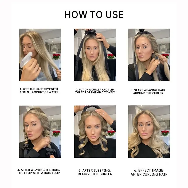 Simple Curling Stick Portable Household Sleep Curling Foam Wave Curler Lazy Person No Heat Hairdressing Tool Set hair styling tool,hair curling tools