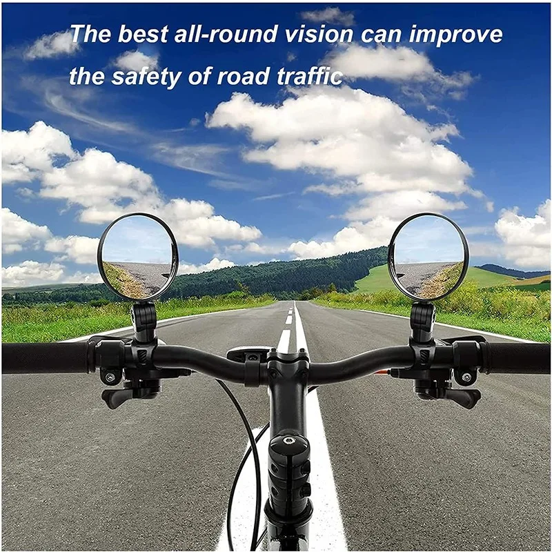 Bicycle Rearview Mirror 360 Degree Rotation Auxiliary Convex Mirror Handlebar Mount Cycling Bike Rear View Mirrors bicycle mirror