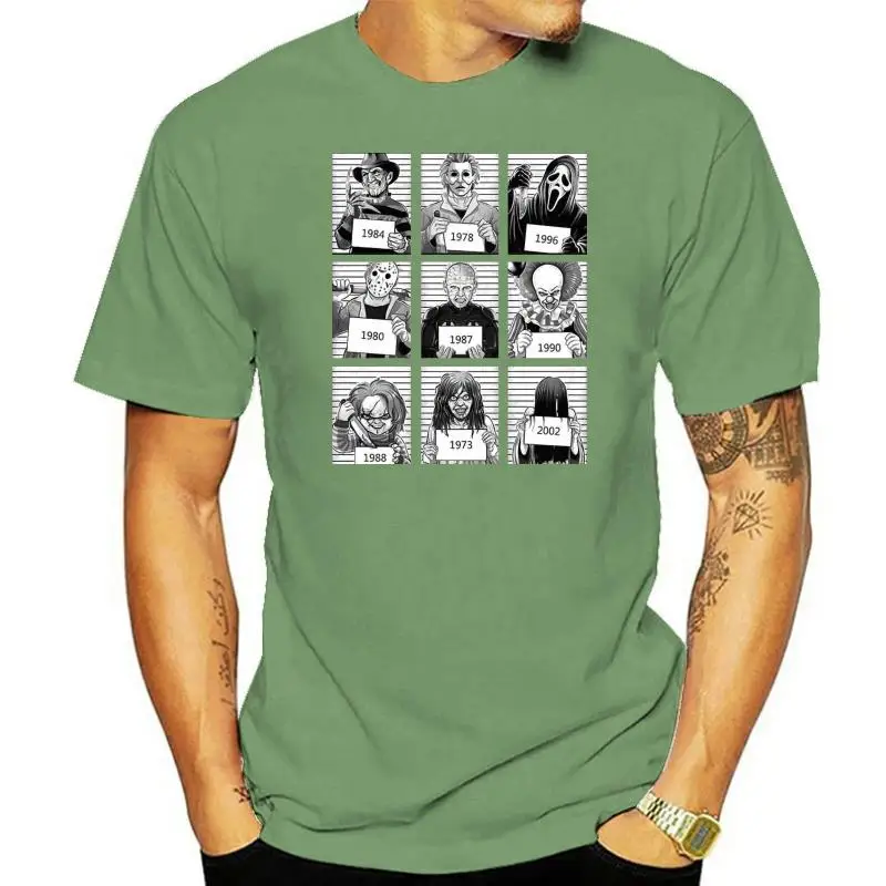 Prison Horror T-Shirt Halloween Michael Myers Chucky Jason Movie 2022 Brand New Men Clothing Fashion Men'S T Shirts |