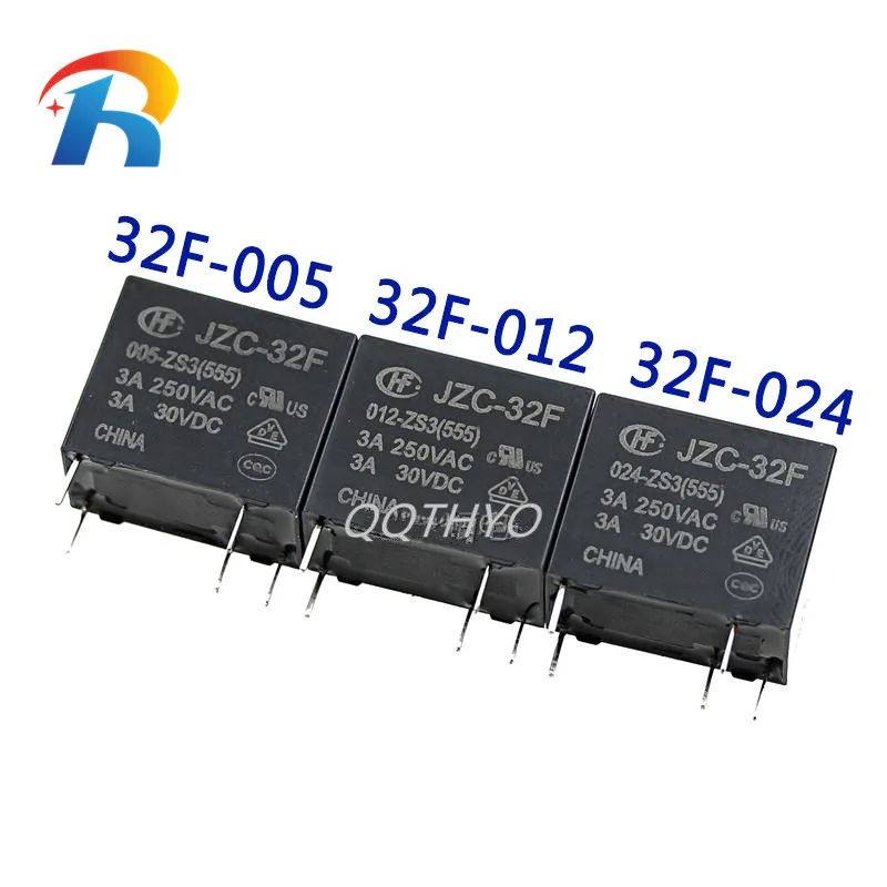 HF32F HS3 5A 4Pin /HF32F ZS3 3A 5Pin /HF32F-G HS 10A 4Pin /HF33F HS3 5A 4Pin /HF33F ZS3 5A 5Pin 250VAC 5V 12V 24V Relais De Puissance