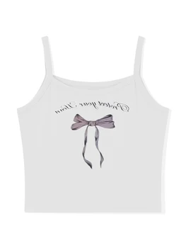 Women's Summer Cami Tops Cute Bow Cherry Print Tank Tops Sleeveless Spaghetti Strap Camisoles 5