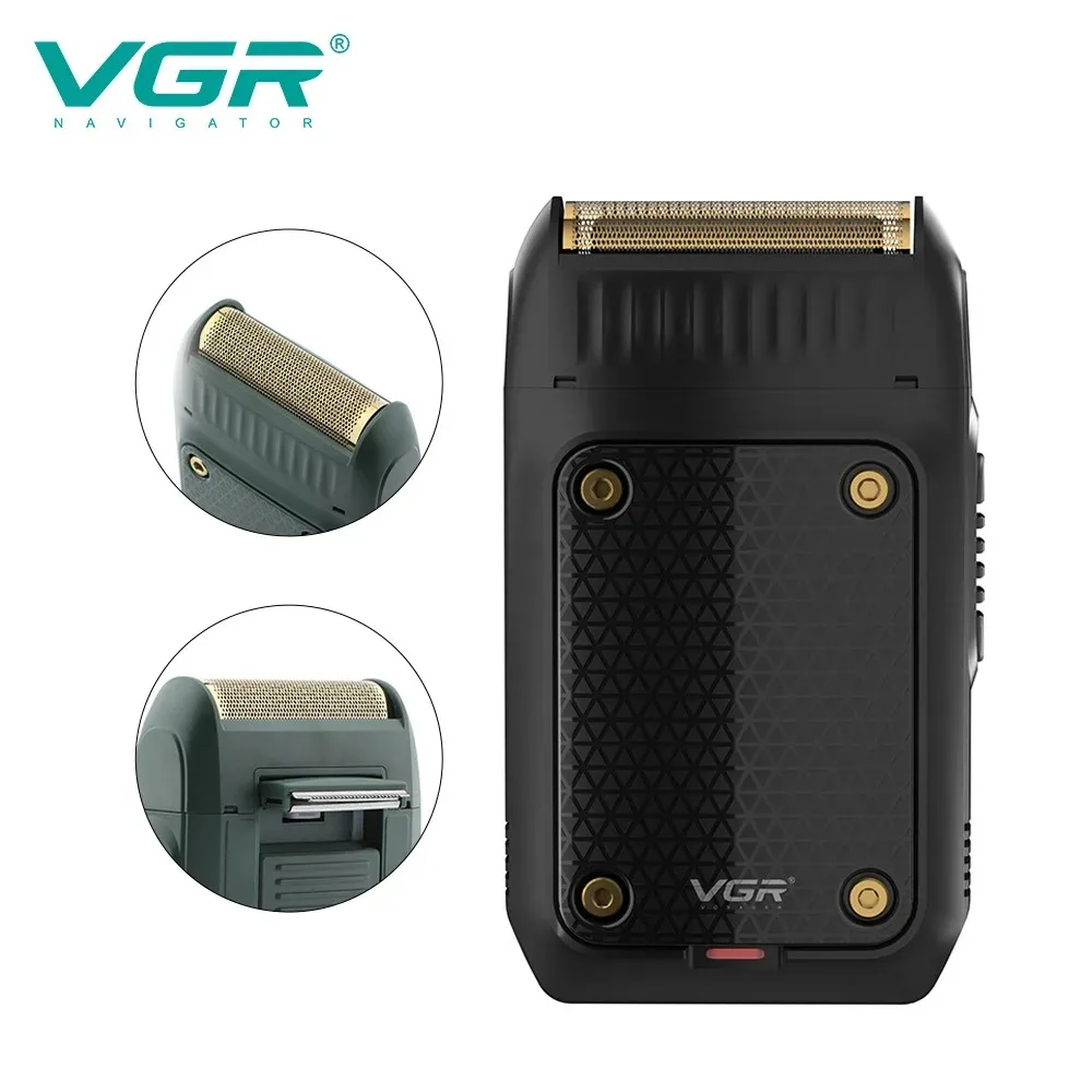VGR Shaver Portable Reciprocating Aluminum Foil Shaver Rechargeable Professional Machine Shaving Electric Shavers for Men V-353 electric shaver