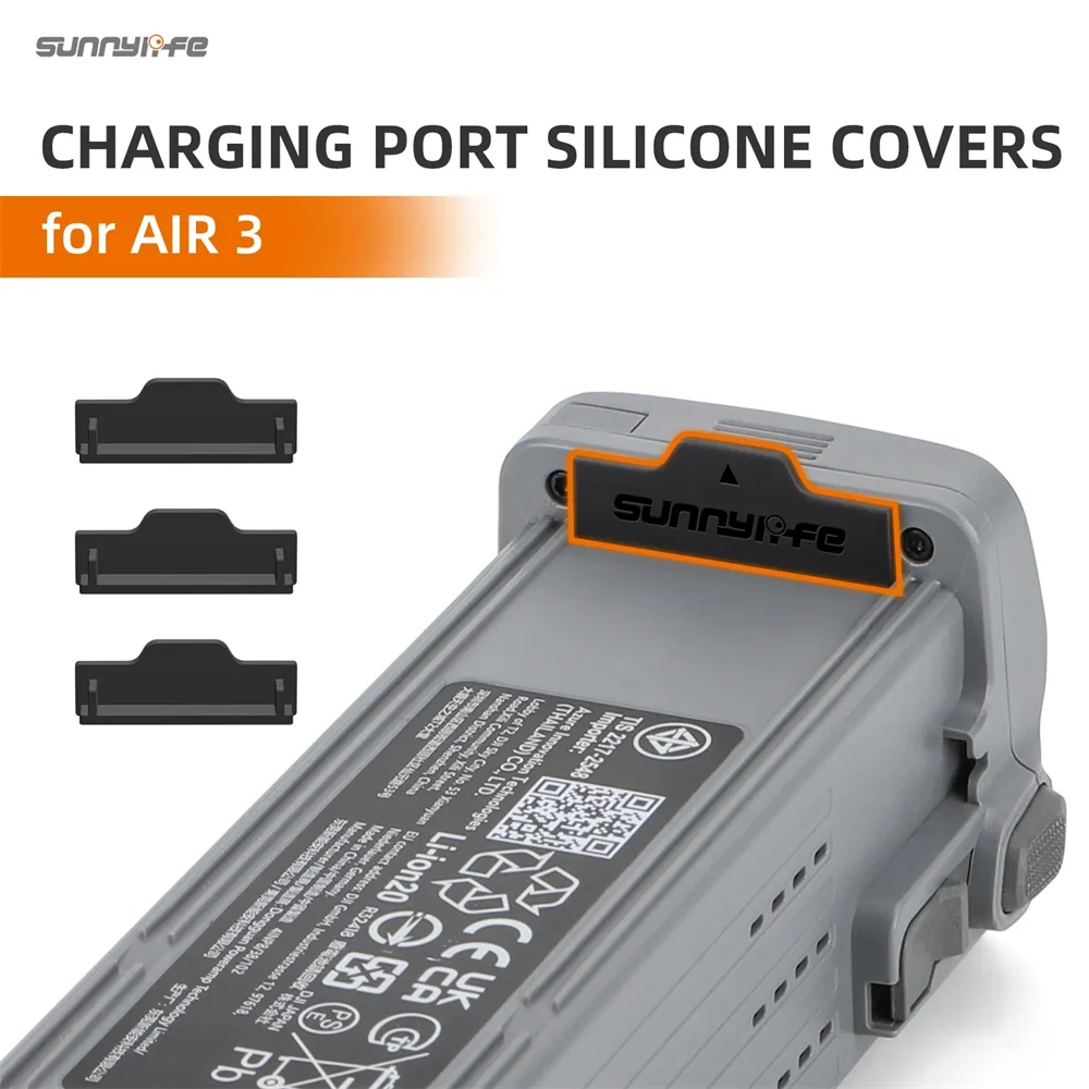 

3pcs Dust-proof Plugs Battery Charging Ports Protector Silicone Cover Cap Accessories for DJI AIR 3 Drone Accessories