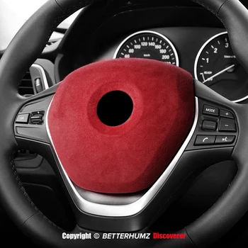 Coprivolante in Alcantara con Cornice Decorativa per Interni Auto, Adesivo Tuning per BMW F20 F21 F30 F32 F33 F34 F36 F48 F80