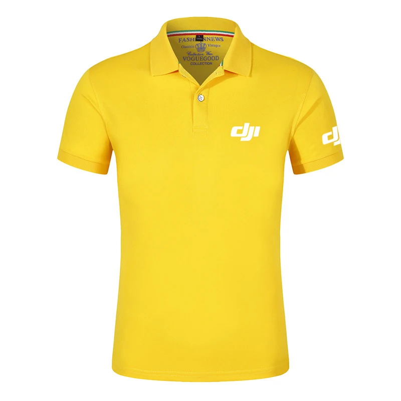 2024 Harajuku Dji Professional Pilot Drone New Summer Polo Shirt Men High Quality Short Sleeve Business Comfortable Casual Tops