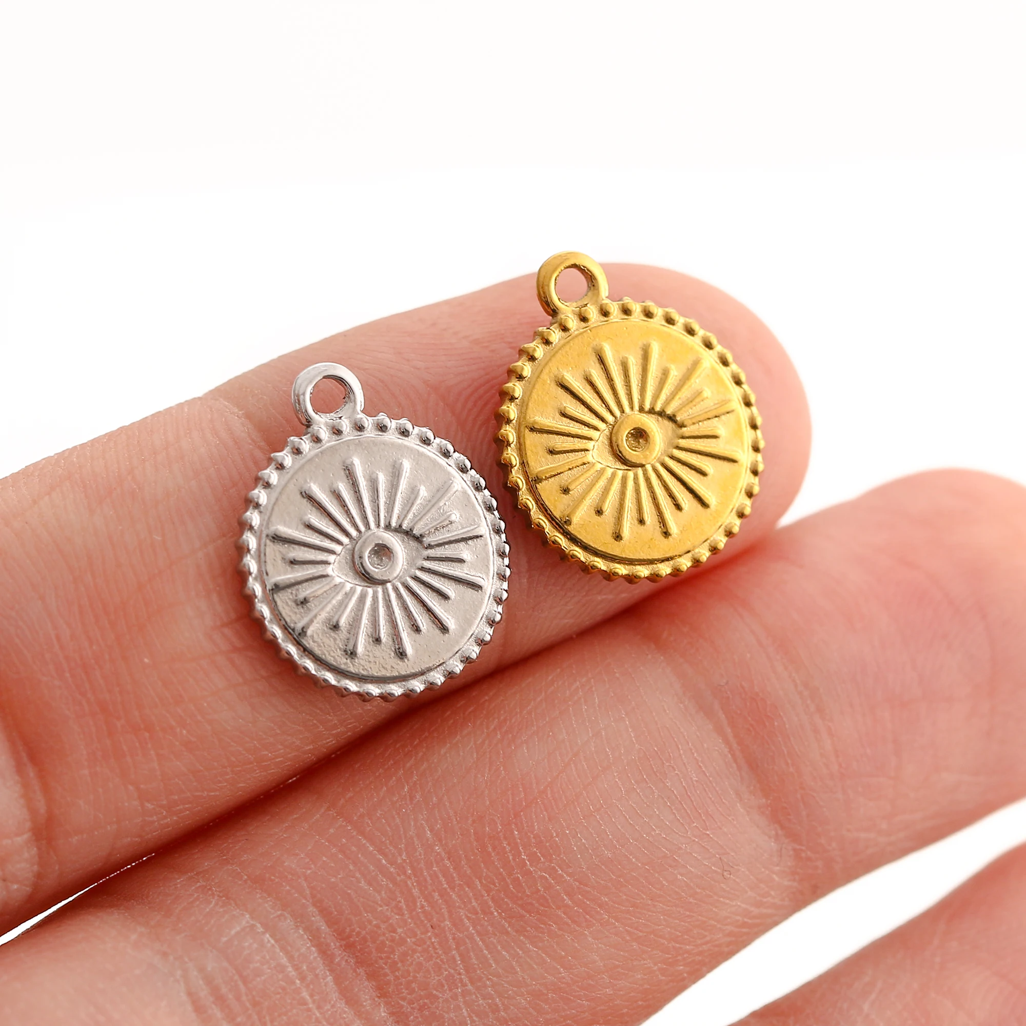 3 Stücke Gießen Herz Auge Charms Edelstahl Schmuck Machen Cz Evil Eye Anhänger Diy Glück Amulett Ohrringe Halskette Handwerk Charme – Detail 23