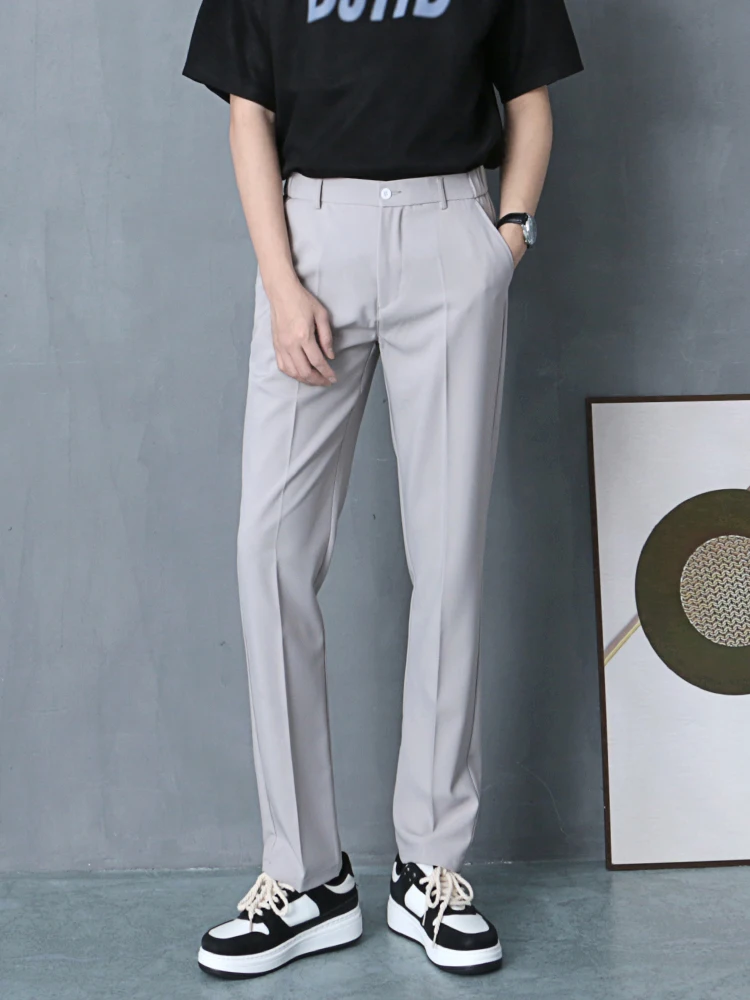 Men Casual Pants Spring Summer Sweatpants Mens Solid Color Long Elastic Waist Trousers Fitness Sportswear Fashion New A192