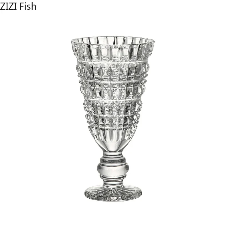 Goblet Shaped Transparent Glass Vase Desk Decoration Flower Arrangement Hydroponics Flower Pot Floral Vases Room Aesthetic Decor 6