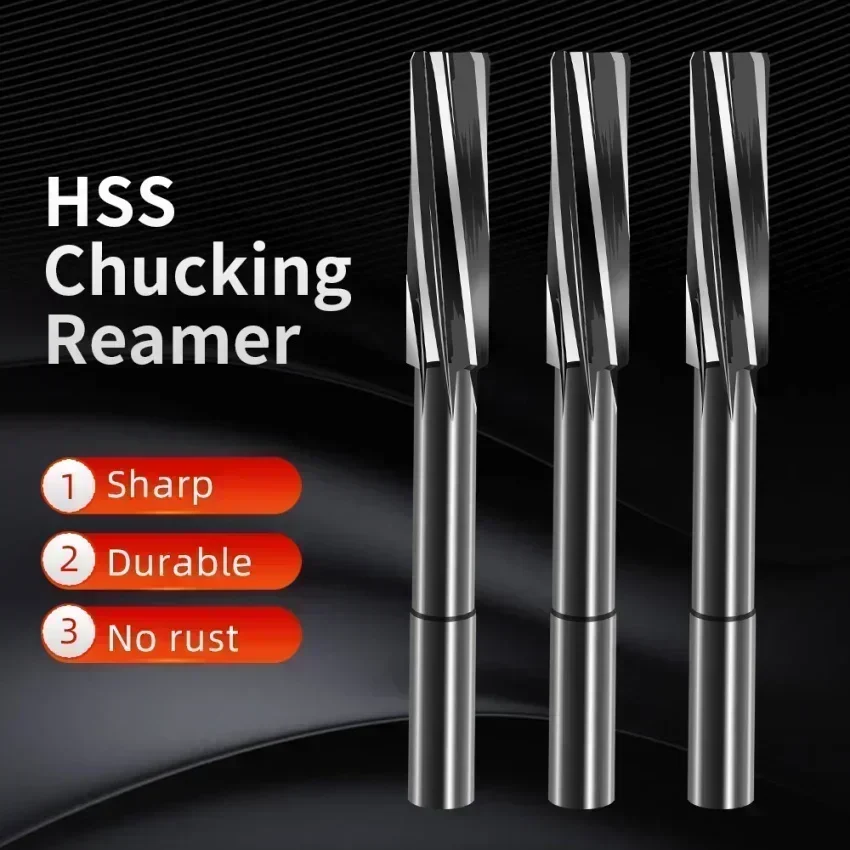 LIYU HSS Reamer Chucking Machining Tool Spiral Flute Cobalt Cutting H7 Shank Diameter 2mm-16mm Metal Steel Hole Drill HSS Reamer Cobalt Reamer Steel Reamer Tools