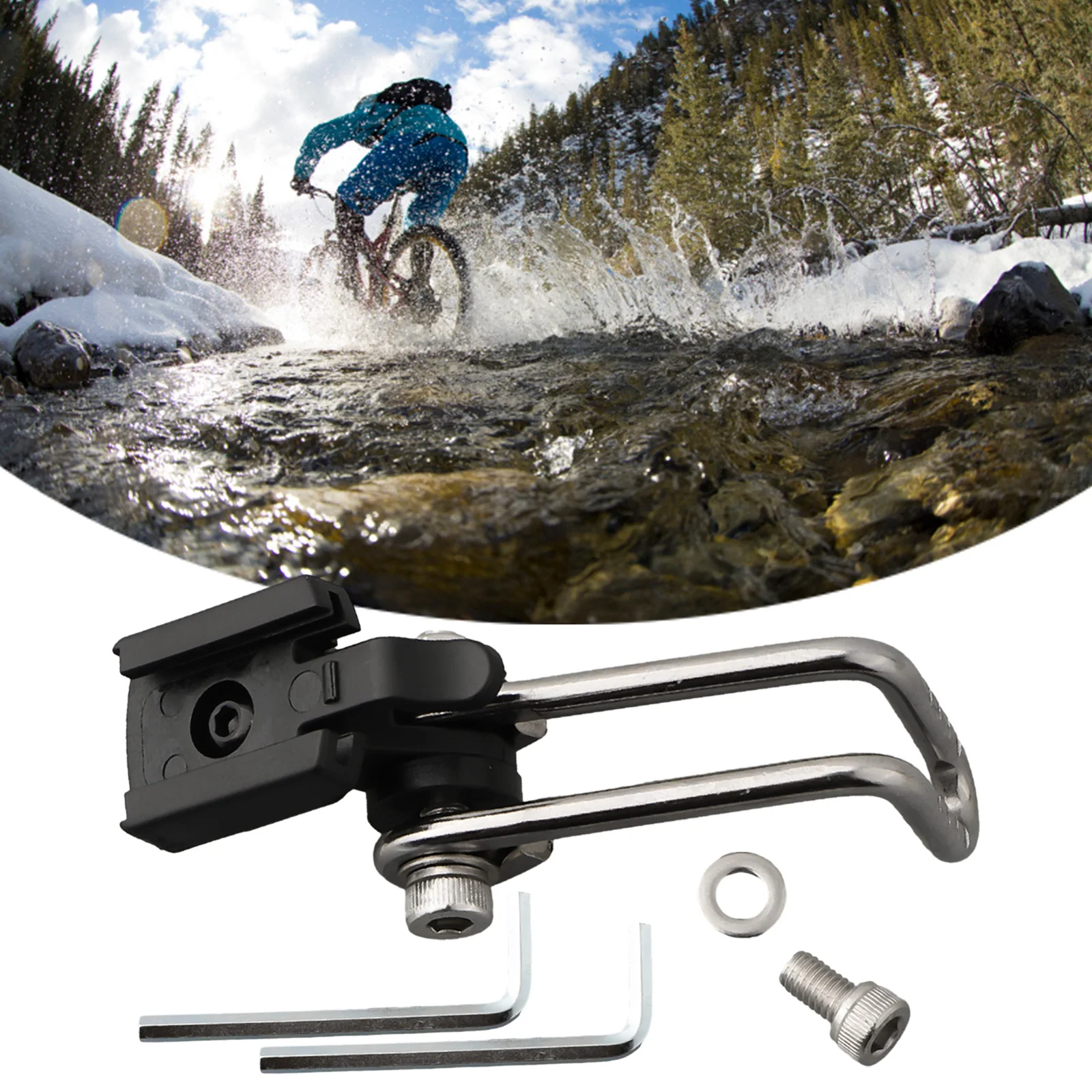 

Bike Front Fork Led Light Bracket With 2 X Wrench Bicycle Accessory Parts For TREK For Cateye For Enfitnix For Blackbird
