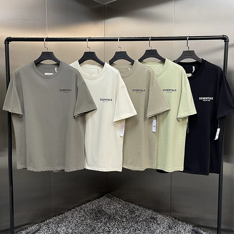 

Ss21 Summer Essentials T-Shirt High Street Loose Men and Women Hip-Hop Style 100% Cotton Quality Oversized Sport T-Shirt